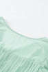 Pleated Ruffled Tie Waist Buttons V Neck Romper